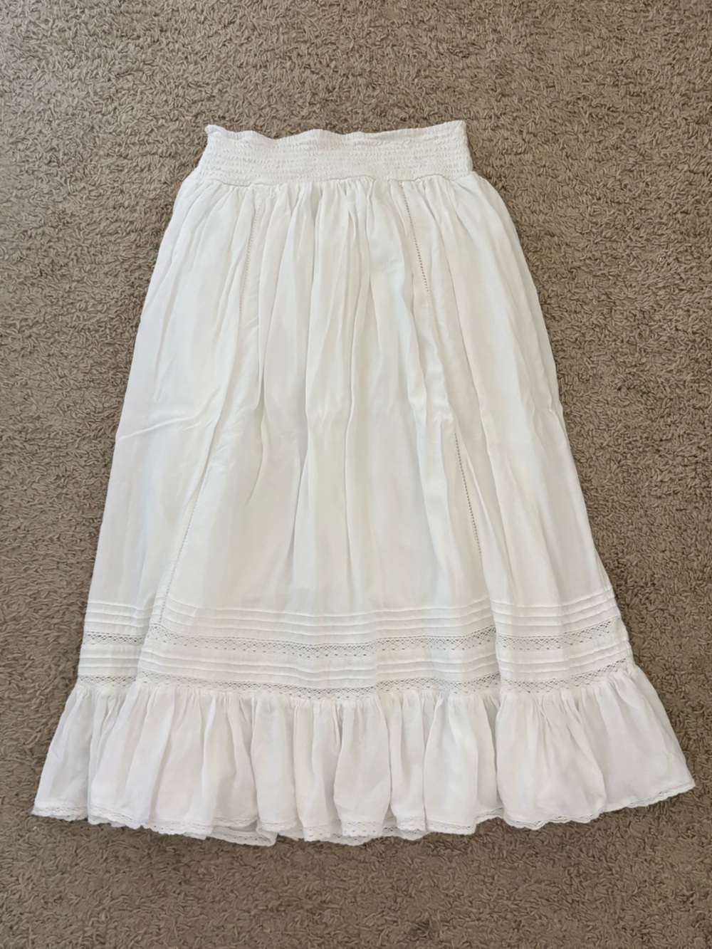 American Eagle Outfitters White Tiered Maxi Skirt